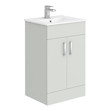 Turin Light Grey 500mm Modern Vanity Unit  Standard Large Image