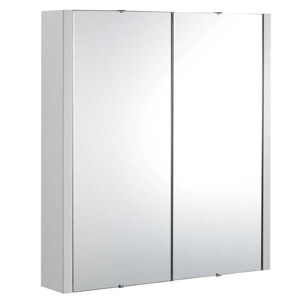 Toreno Light Grey 600mm 2-Door Mirror Cabinet | Victorian Plumbing UK