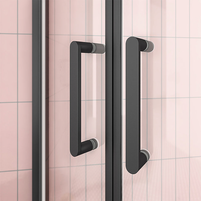 Turin Matt Black 1000 x 800mm Offset Quadrant Shower Enclosure  Feature Large Image