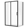 Turin Matt Black 1000 x 800mm Sliding Door Shower Enclosure + Pearlstone Tray  Feature Large Image