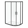 Turin Matt Black 1200 x 800mm Offset Quadrant Shower Enclosure  Feature Large Image