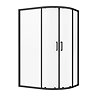 Turin Matt Black 1200 x 900mm Offset Quadrant Shower Enclosure  Standard Large Image