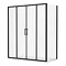 Turin Matt Black 1400 x 700mm Double Sliding Door Shower Enclosure without Tray Feature Large Image