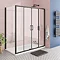 Turin Matt Black 1400 x 800mm Double Sliding Door Shower Enclosure without Tray Large Image