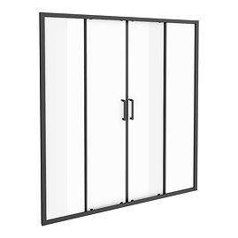 Venice Matt Black 1700 x 1850 Double Sliding Shower Door