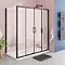 Turin Matt Black 1700 x 700mm Double Sliding Door Shower Enclosure without Tray Large Image