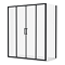 Toreno Matt Black 1700 x 800mm Double Sliding Door Shower Enclosure + Pearlstone Tray
