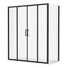 Turin Matt Black 1700 x 900mm Double Sliding Door Shower Enclosure without Tray  Feature Large Image