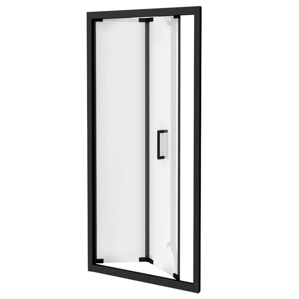 Toreno Matt Black 700 x 1850 BiFold Shower Door Victorian Plumbing UK