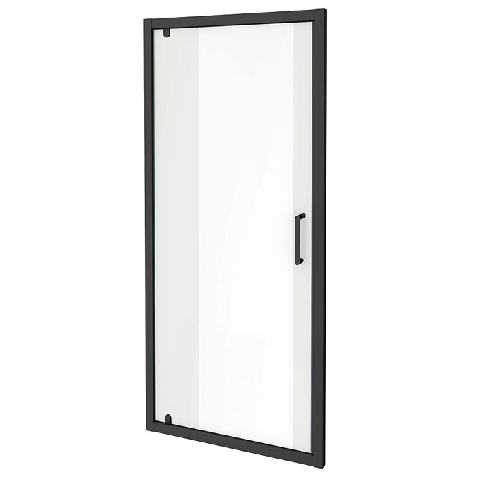 Turin Matt Black 760 x 1850 Pivot Shower Door  Feature Large Image