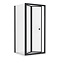 Toreno Matt Black 760 x 760mm Bi-Fold Door Shower Enclosure + Pearlstone Tray