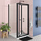 Toreno Matt Black 760 x 760mm Bi-Fold Door Shower Enclosure + Pearlstone Tray