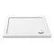 Turin Matt Black 760 x 760mm Pivot Door Shower Enclosure + Pearlstone Tray Profile Large Image