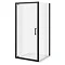 Turin Matt Black 760 x 760mm Pivot Door Shower Enclosure + Pearlstone Tray  Standard Large Image