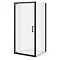 Turin Matt Black 760 x 760mm Pivot Door Shower Enclosure + Pearlstone Tray Standard Large Image