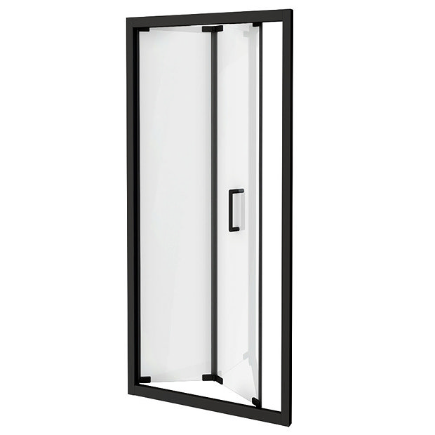 Turin Matt Black 800 x 1850 Bi-Fold Shower Door  Feature Large Image