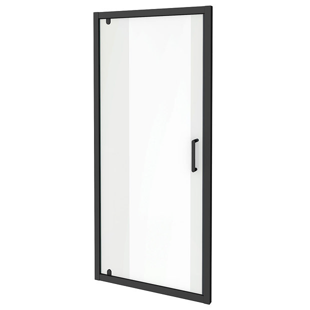 800mm Black Shower Door Matt Black Victorian Plumbing
