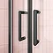 Turin Matt Black 900 x 900mm Quadrant Shower Enclosure + Pearlstone Tray  In Bathroom Large Image