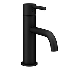 Turin Matt Black Round Basin Mono Mixer Tap Large Image