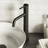 Toreno Matt Black Round High Rise Mono Basin Mixer Tap Large Image
