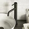 Toreno Matt Black Round High Rise Mono Basin Mixer Tap Large Image