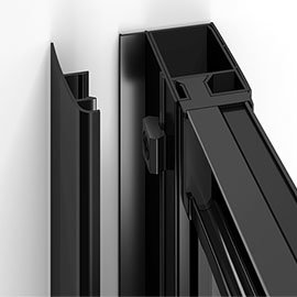 Turin Matt Black Shower Door + Side Panel Enclosure Concealed Screw Cover Profiles Medium Image