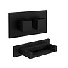 Toreno Matt Black Wall Mounted Waterfall Bath Filler + Concealed Thermostatic Valve Large Image