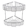 Turin Modern 2 Tier Corner Fixed Wire Basket  Profile Large Image