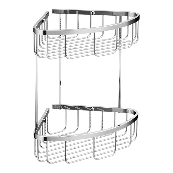 Turin Modern 2 Tier Corner Fixed Wire Basket  Feature Large Image