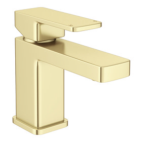 Turin Modern Brushed Brass Basin Mono Mixer Tap Large Image