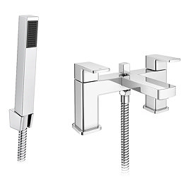 Toreno Modern Chrome Bath Shower Mixer Tap with Shower Kit