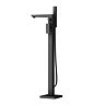 Toreno Modern Matt Black Floor Mounted Free-standing Bath Shower Mixer  Standard Large Image