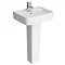 Turin Modern Square Basin with Full Pedestal (1 Tap Hole - Various Sizes) Large Image