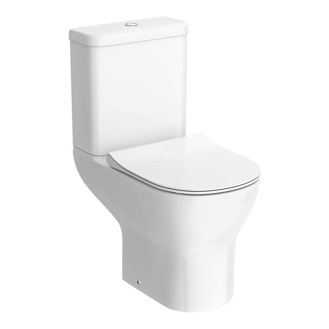 Toreno Round Rimless Close Coupled Toilet with Soft Close Seat