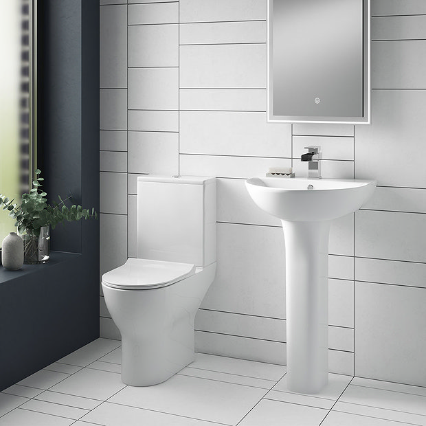 Turin Round Rimless Close Coupled Toilet + Soft Close Seat  Standard Large Image