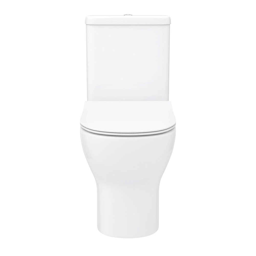 Toreno Round Rimless Close Coupled Toilet + Soft Close Seat | Victorian