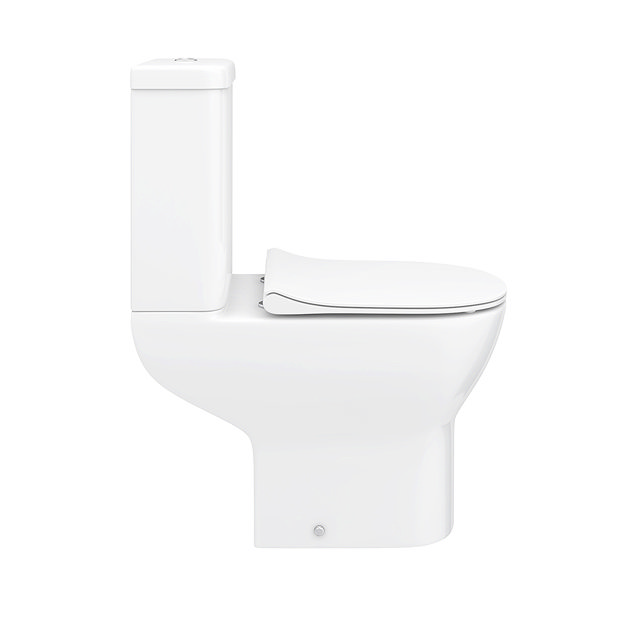 Turin Round Rimless Close Coupled Toilet + Soft Close Seat  additional Large Image