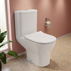 Toreno Round Rimless Close Coupled Toilet with Soft Close Seat
