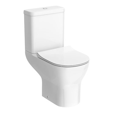 Turin Round Rimless Close Coupled Toilet + Soft Close Seat  Profile Large Image
