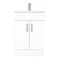 Turin Small Vanity Sink With Cabinet - 500mm Modern High Gloss White  additional Large Image