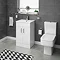 Turin Small Vanity Sink With Cabinet - 500mm Modern High Gloss White  Feature Large Image