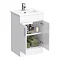 Turin Small Vanity Sink With Cabinet - 500mm Modern High Gloss White  Feature Large Image