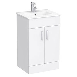 Toreno Vanity Sink With Cabinet - 800mm Modern High Gloss White at ...