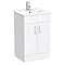 Toreno Small Vanity Sink With Cabinet - 500mm Modern High Gloss White Large Image