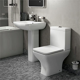Turin Square Rimless 4-Piece Modern Bathroom Suite Medium Image