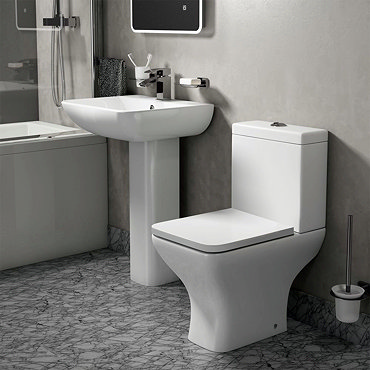 Turin Square Rimless 4-Piece Modern Bathroom Suite  Feature Large Image