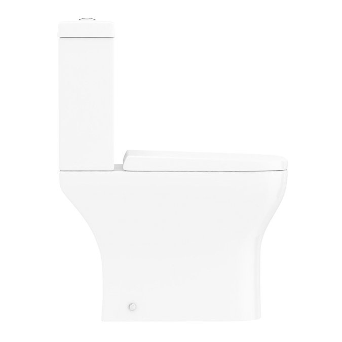 Turin Square Rimless Close Coupled Toilet + Soft Close Seat  In Bathroom Large Image