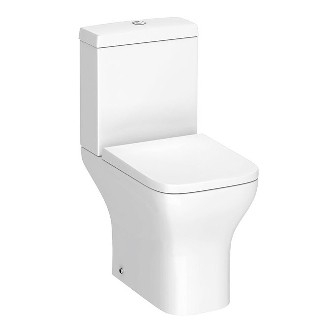 Toreno Square Rimless Close Coupled Toilet + Soft Close Seat  In Bathroom Large Image