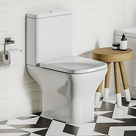 Toreno Square Rimless Close Coupled Toilet + Soft Close Seat Medium Image
