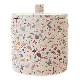 Turin Terrazzo-Effect Concrete Cotton Jar with Lid Large Image